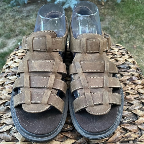 Skechers Shape-Ups 12295 Fisherman Brown Leather Rocker Toning Sandals US size 9 - Picture 5 of 9